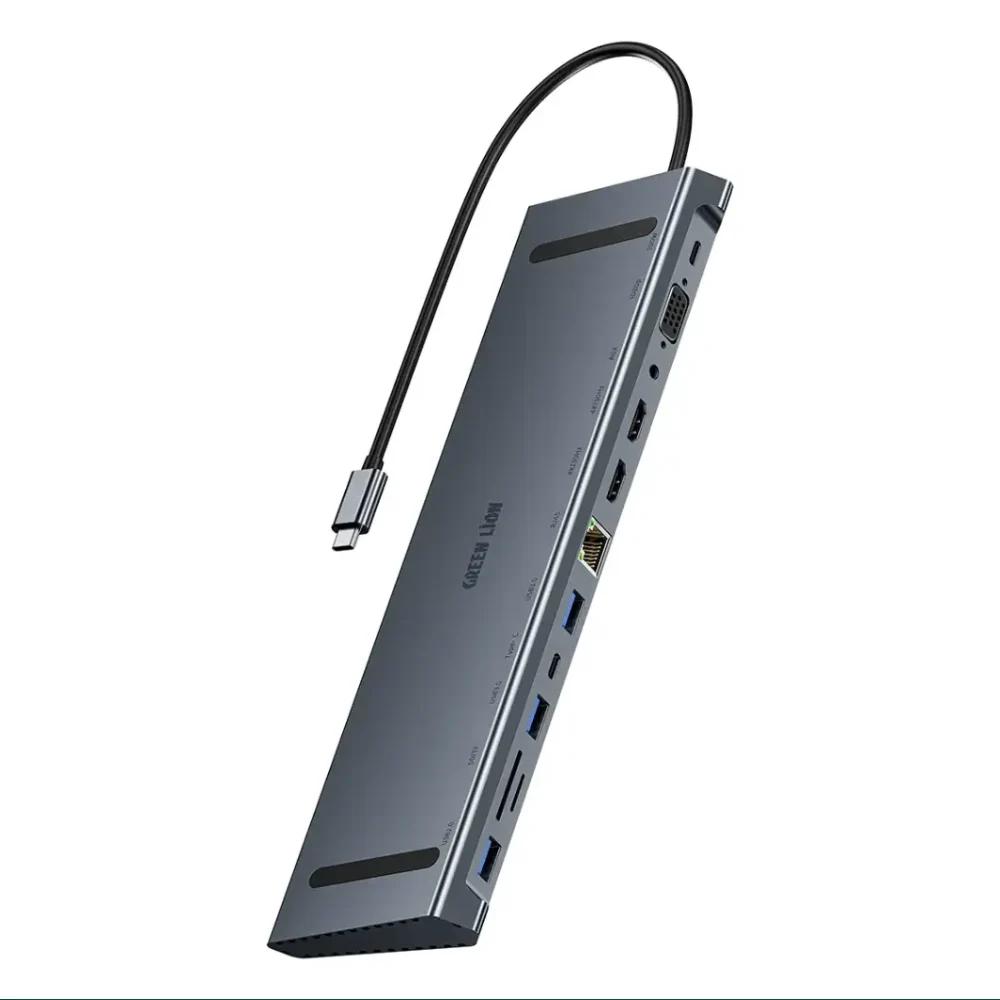 هاب 12 پورت USB-C گرین لاین مدل GN12N1CHUBGY