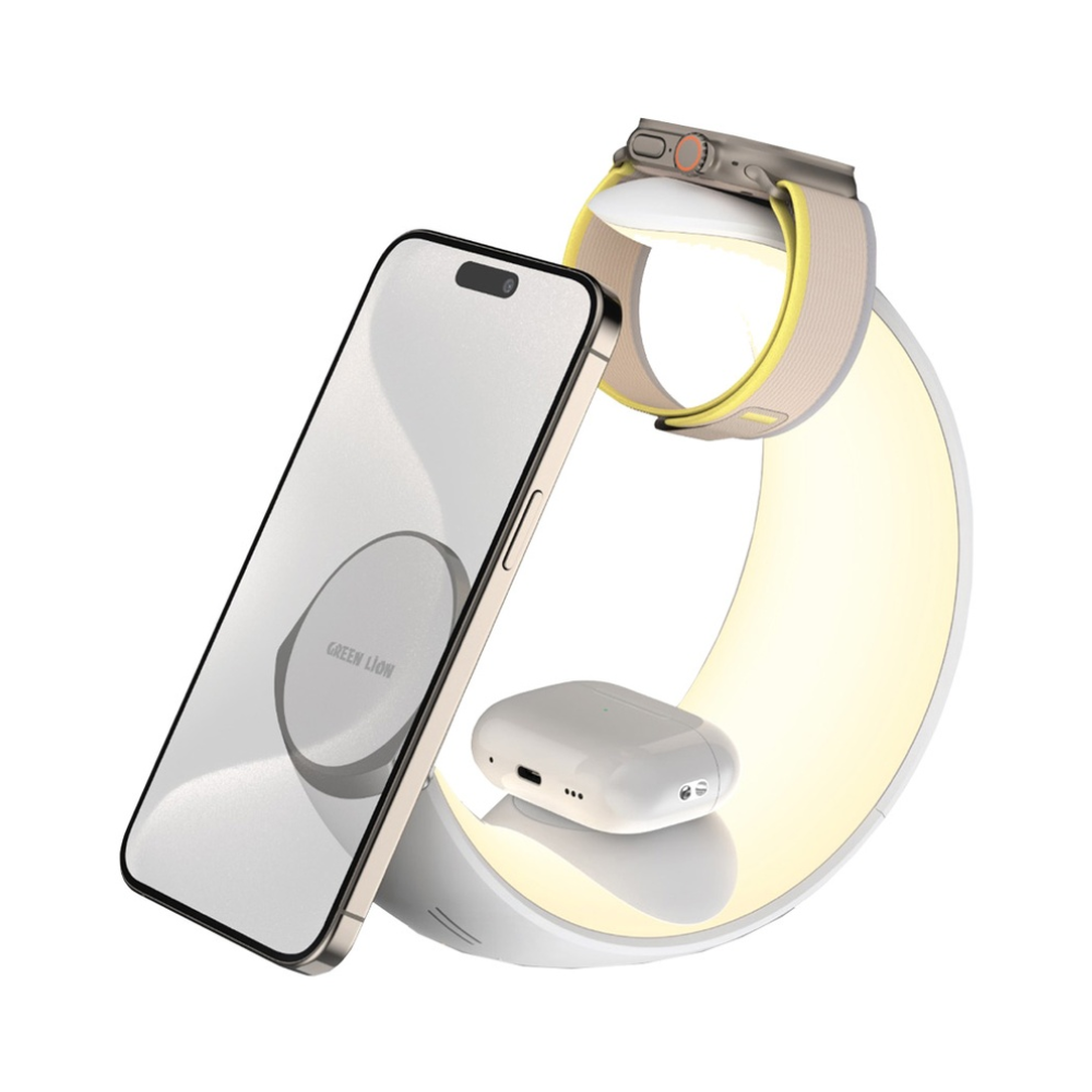 شارژر وایرلس گرین لاین مدل Moon Charge 4 in 1