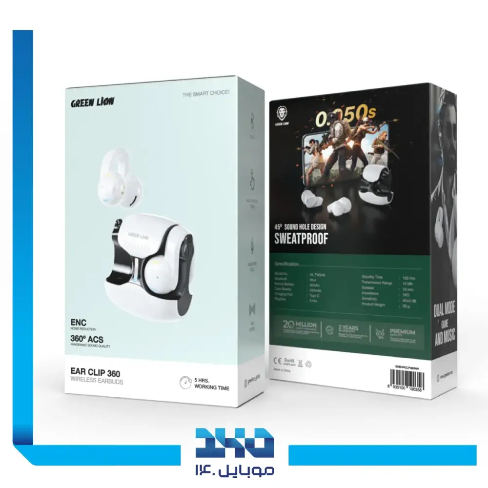 هندزفری بلوتوثی گرین لاین مدل EAR CLIP 360 Wireless Earbuds