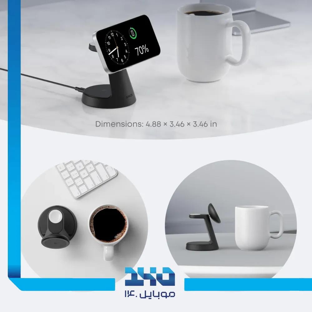 شارژر بی سیم 3 در 1 انکر مدل MagGo B25M4