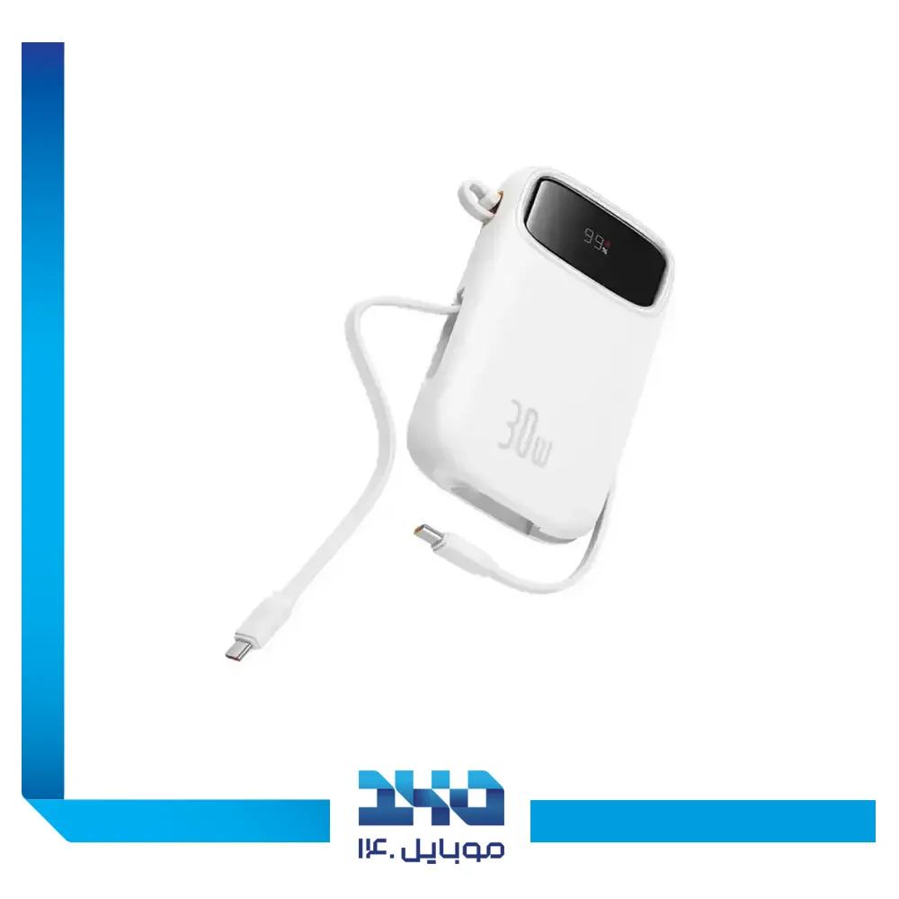 پاوربانک بیسوس 10000 mAh مدل Qpow2-30w Dual Cable