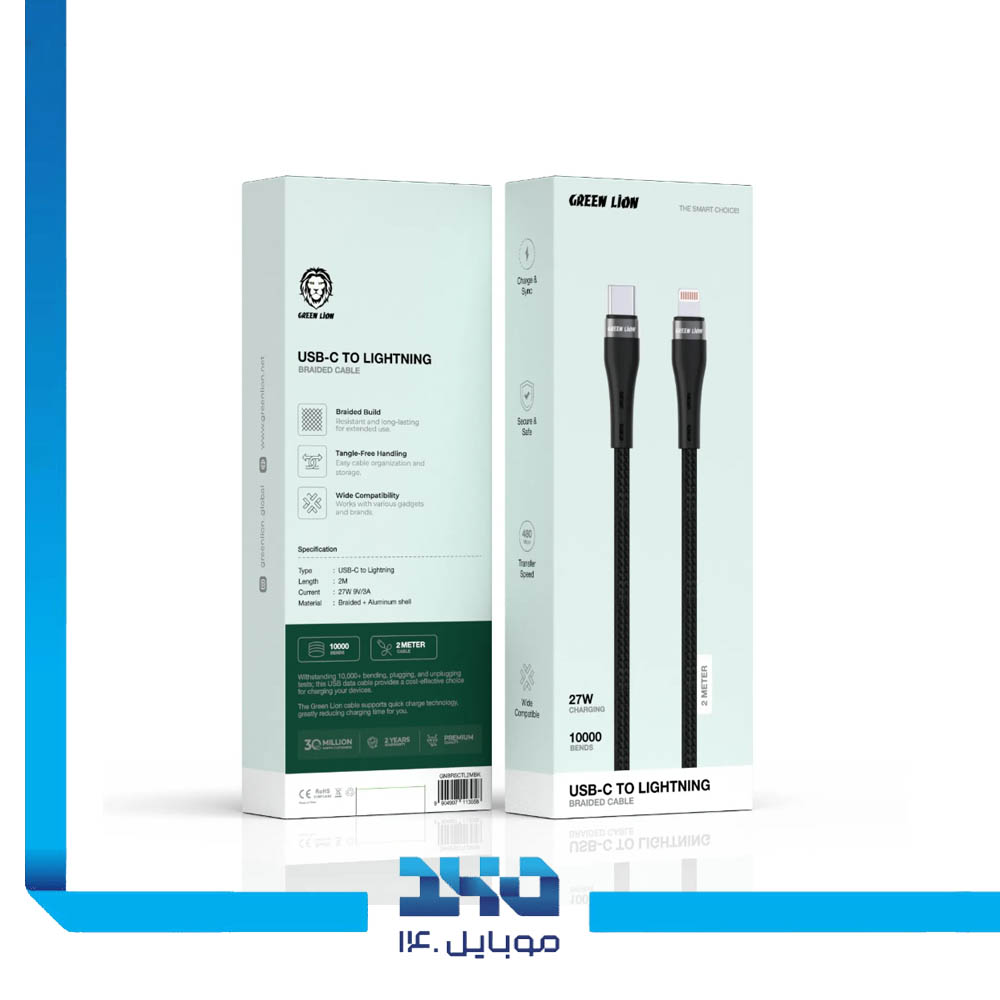 کابل USB-C به لایتنینگ گرین لاین مدل (Braided)
