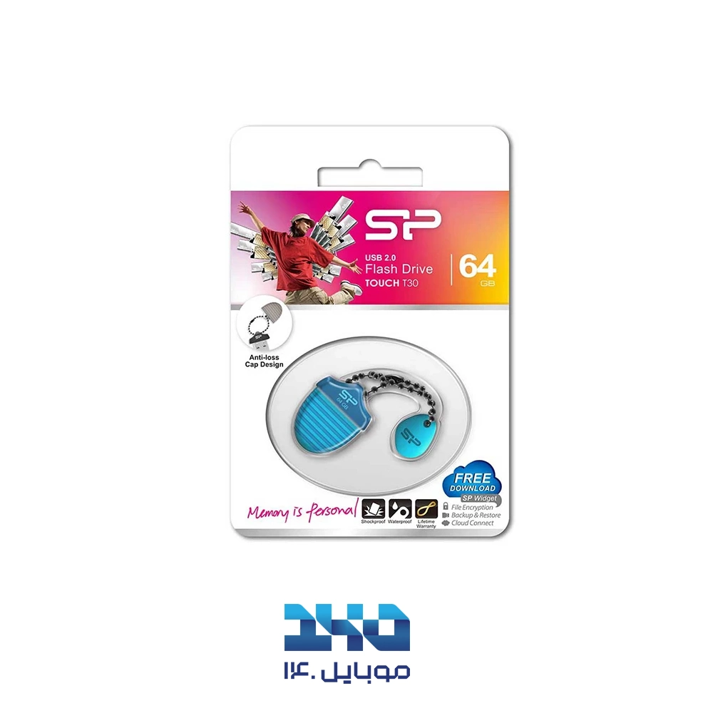 فلش مموری سیلیکون پاور Touch T30 ظرفیت 64 گیگابایت