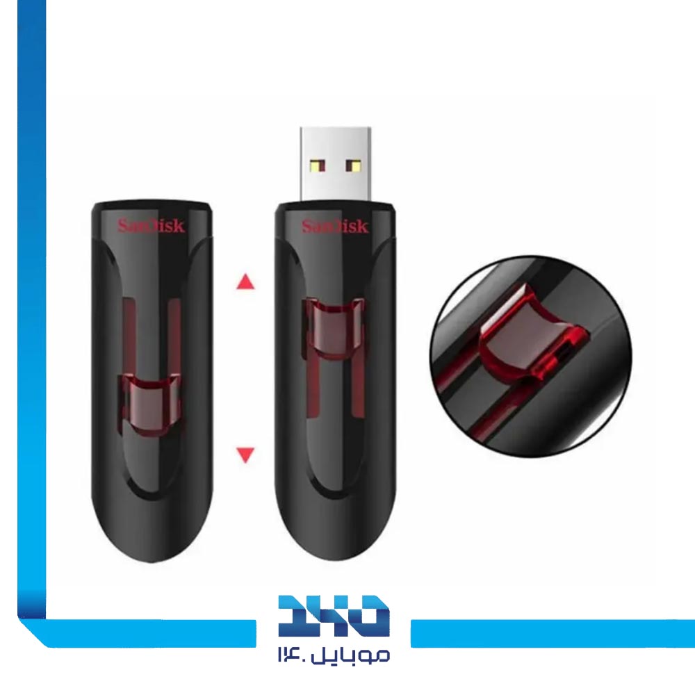 فلش مموری سندیسک مدل (Cruzer Glide CZ600) ظرفیت 128 گیگابایت