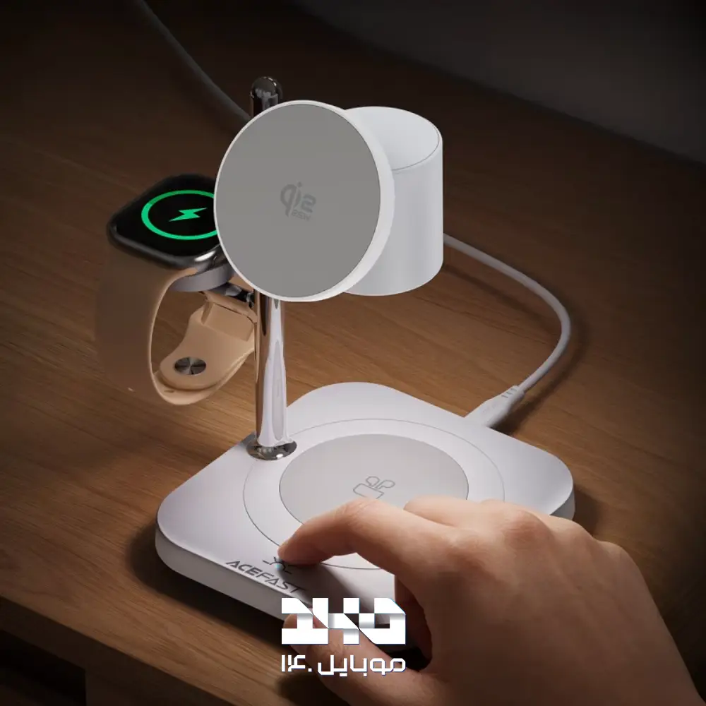 استند و شارژر وایرلس چندکاره مگ‌سیف ایس فست مدل E39 توان 32.5 وات