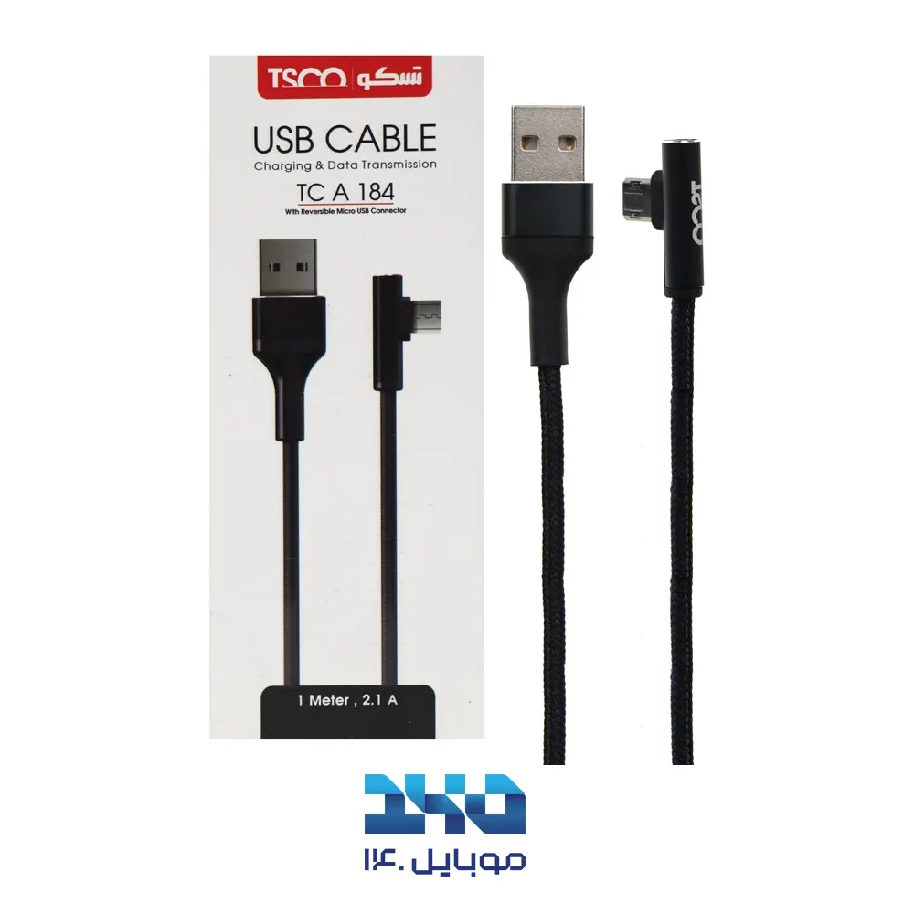 کابل تبدیل USB به microUSB تسکو مدل TC-A184 طول 1 متر