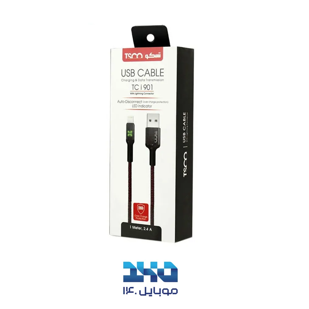 کابل شارژ USB-A به لایتنینگ تسکو مدل TCI 901 با طول 1 متر