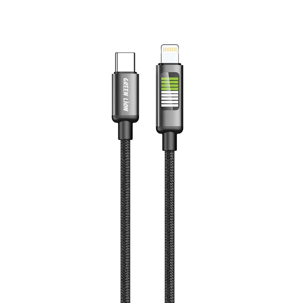 کابل USB-C به لایتنینگ گرین لاین LED Braided