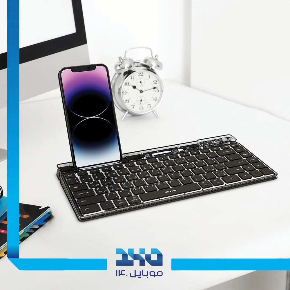 کیبورد بی سیم شفاف گرین لاین مدل (GNTPKYBBK)