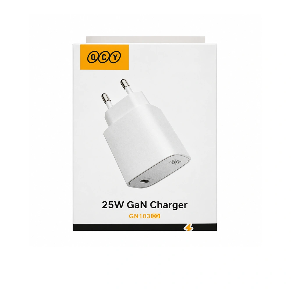شارژر دیواری کیو سی وای 25 وات مدل GN103-EG با فناوری GaN