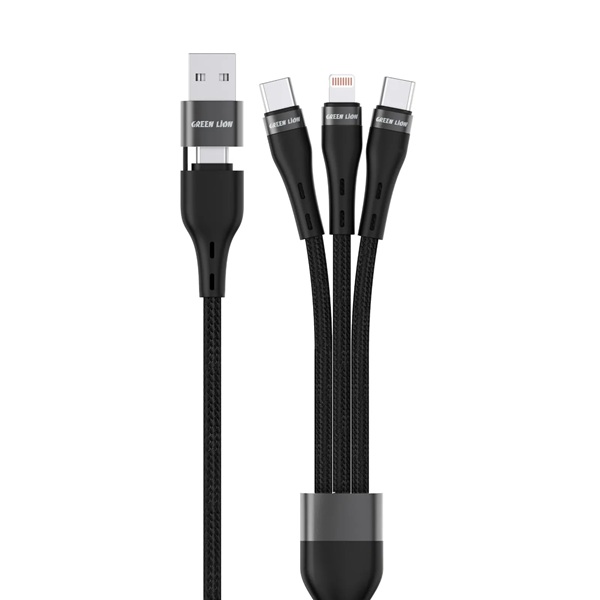 کابل چند کاره گرین لاین مدل 3 in 2 Braided Cable توان 60 وات
