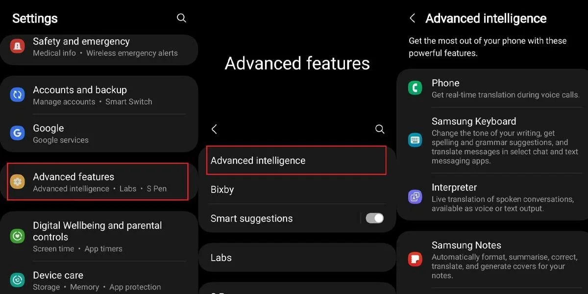 مراحل فعال یا غیرفعال کردن هوش مصنوعی در گوشی سامسونگ