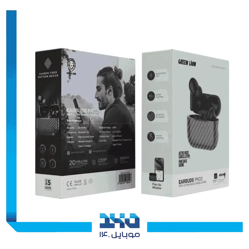 هندزفری بلوتوثی گرین لاین مدل Earbuds Pro 2 With ANC