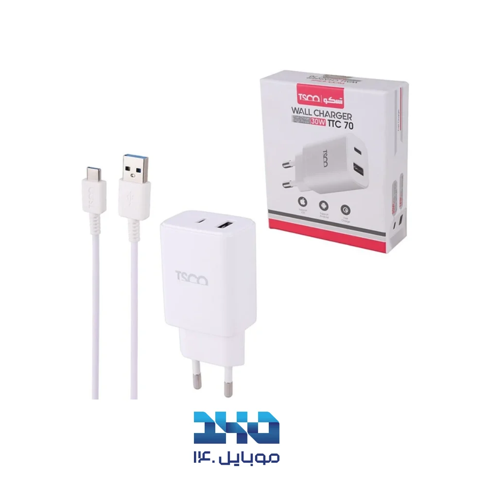 شارژر دیواری 30 وات تسکو مدل TTC 70