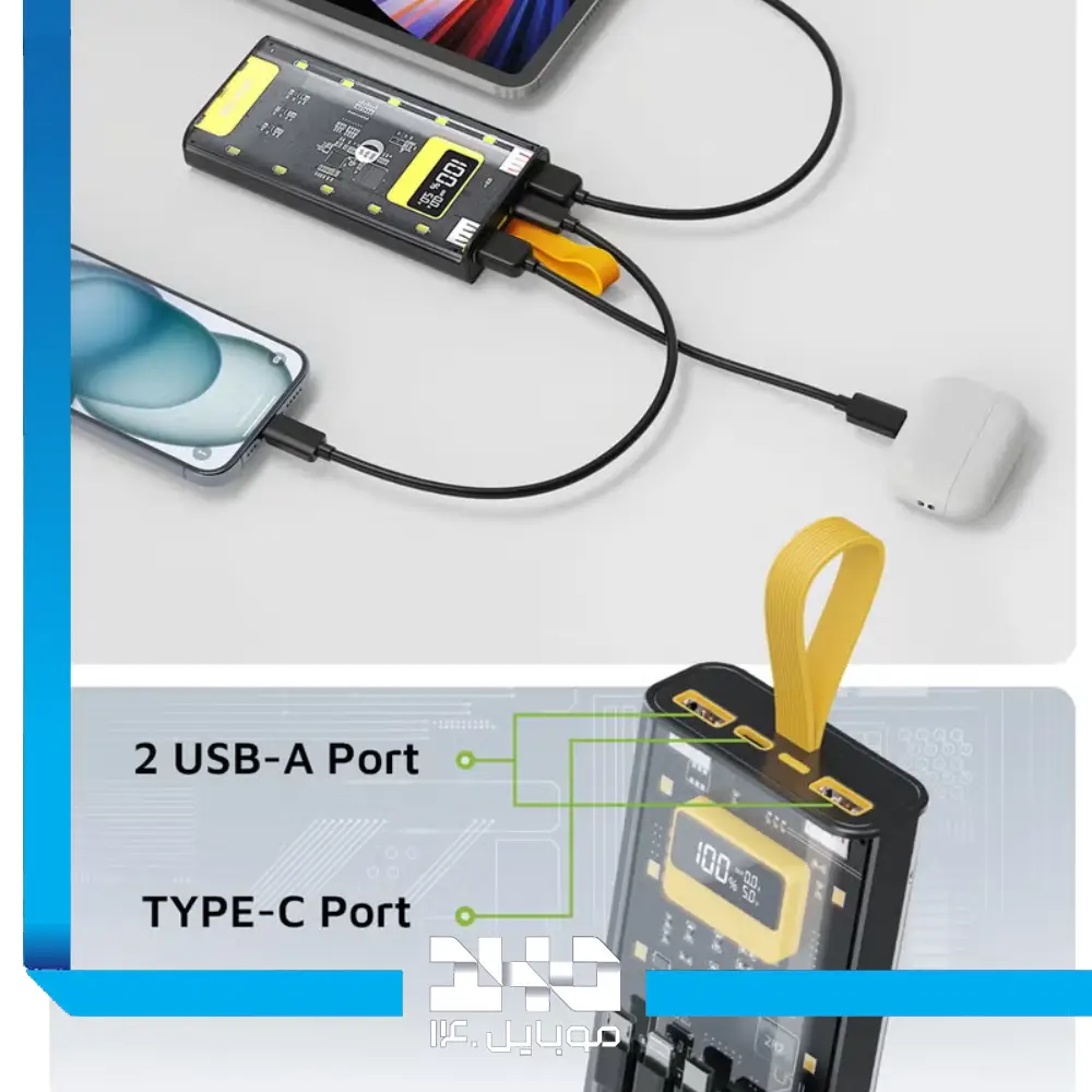 پاور بانک گرین لاین 10000 mAh مدل Transparent Pro
