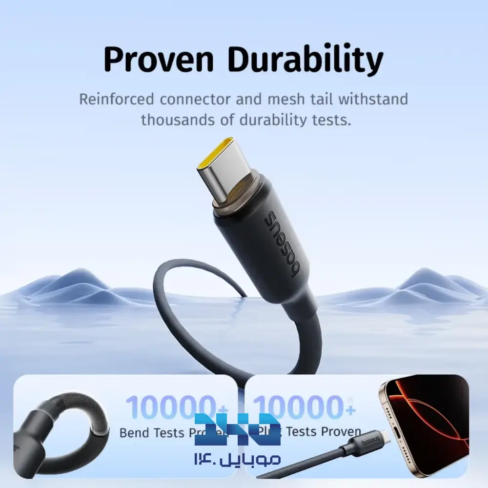 کابل تبدیل USB به USB-C بیسوس مدل E0426800 طول 1 متر