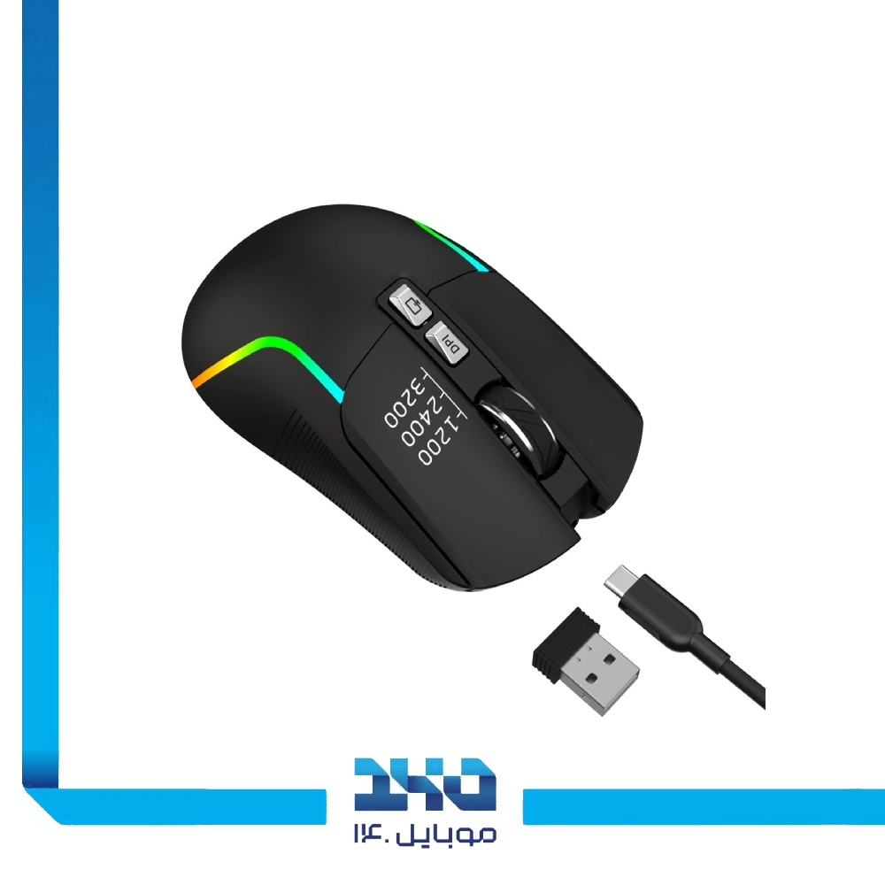 ماوس بی سیم گیمینگ گرین لاین مدل (GNRM5RGMSEBK)
