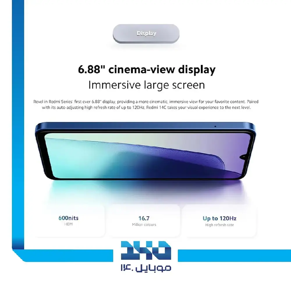 گوشی موبایل شیائومی مدل Redmi 14C ظرفیت 128 گیگابایت رم 6 گیگابایت