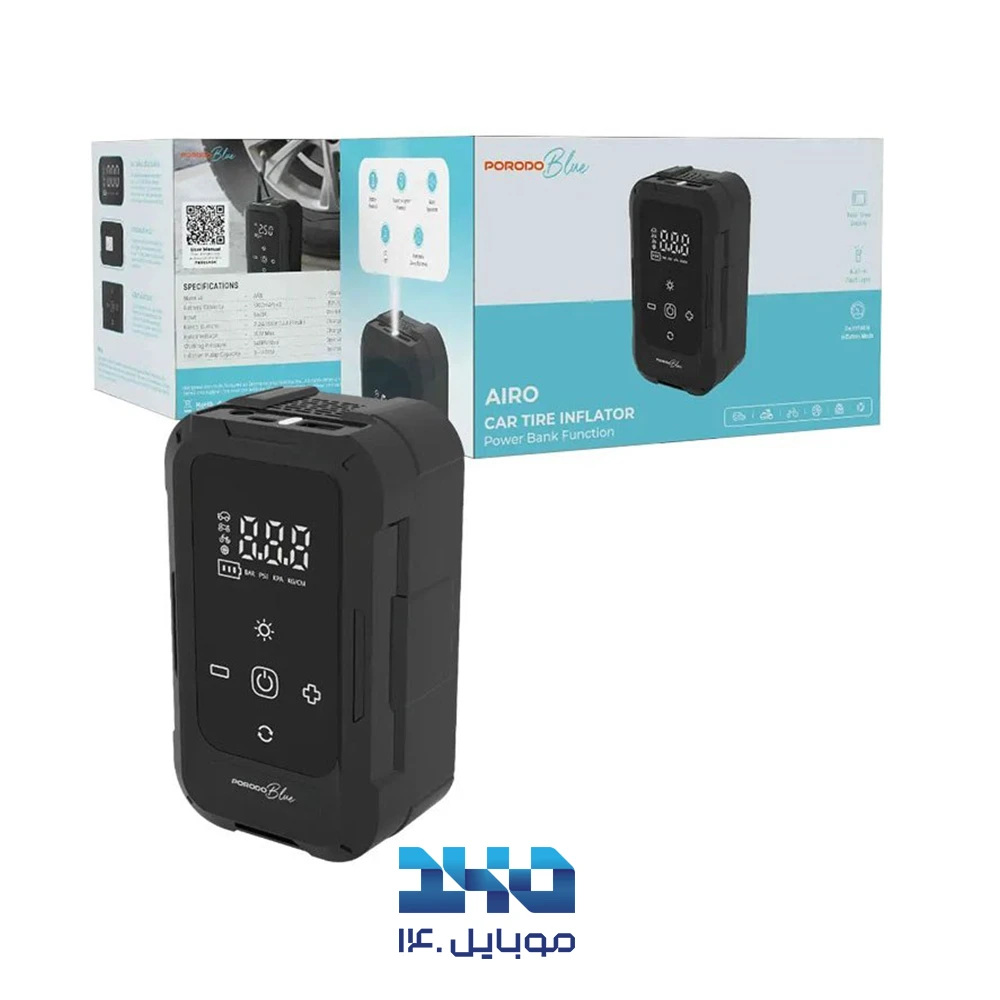 کمپرسور باد و پمپ باد لاستیک خودرو پرودو مدل Blue Airo