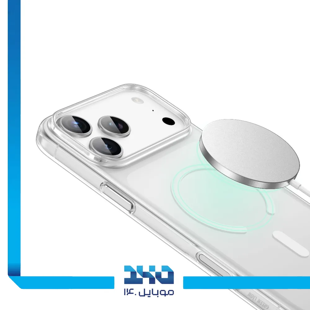 قاب گوشی آیفون 17 پرو مکس مدل Green Lion Magsafe Delgado شفاف