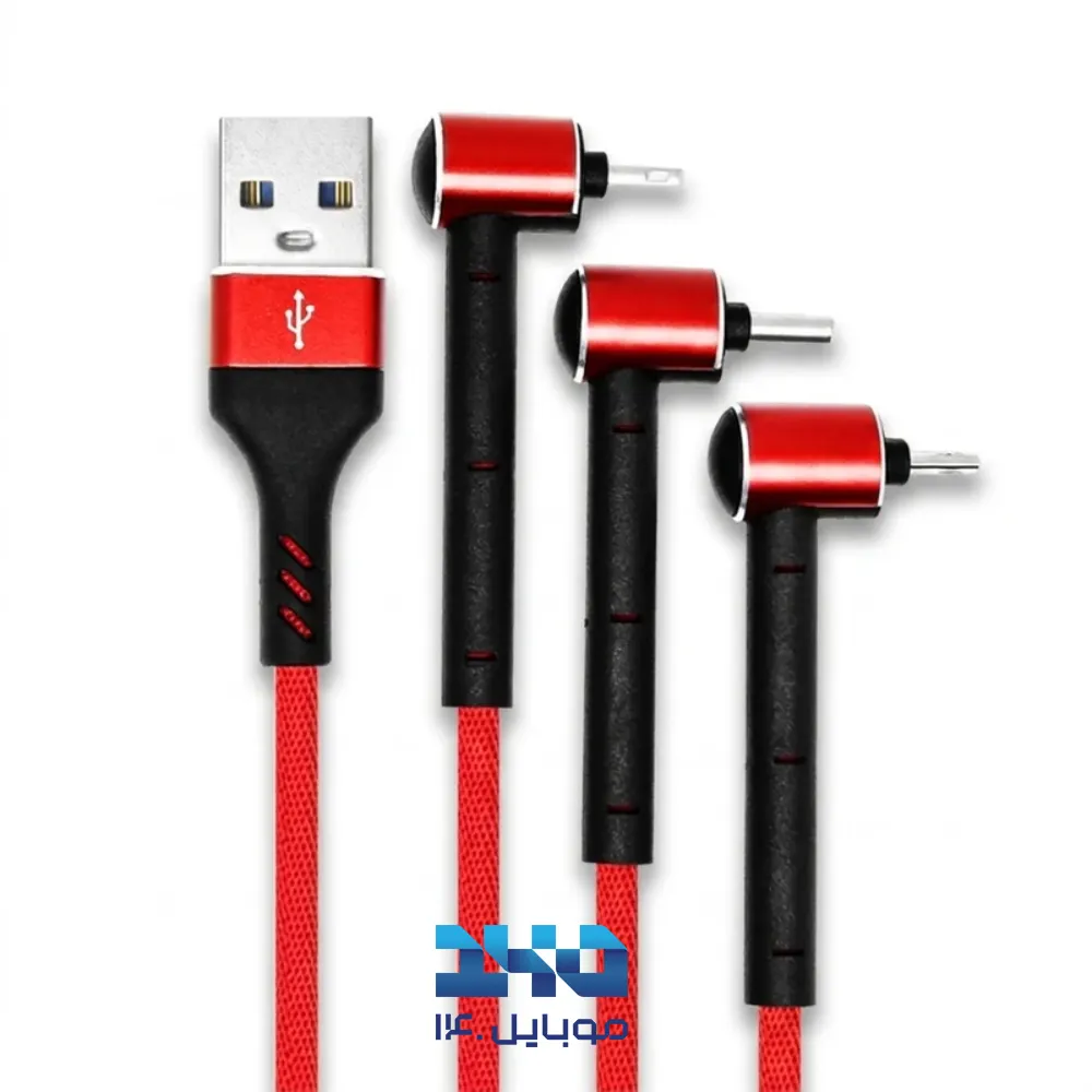 کابل تبدیل USB به MicroUSB/Lightning/USB-C تسکو مدل TC A100 طول 1.2 متر