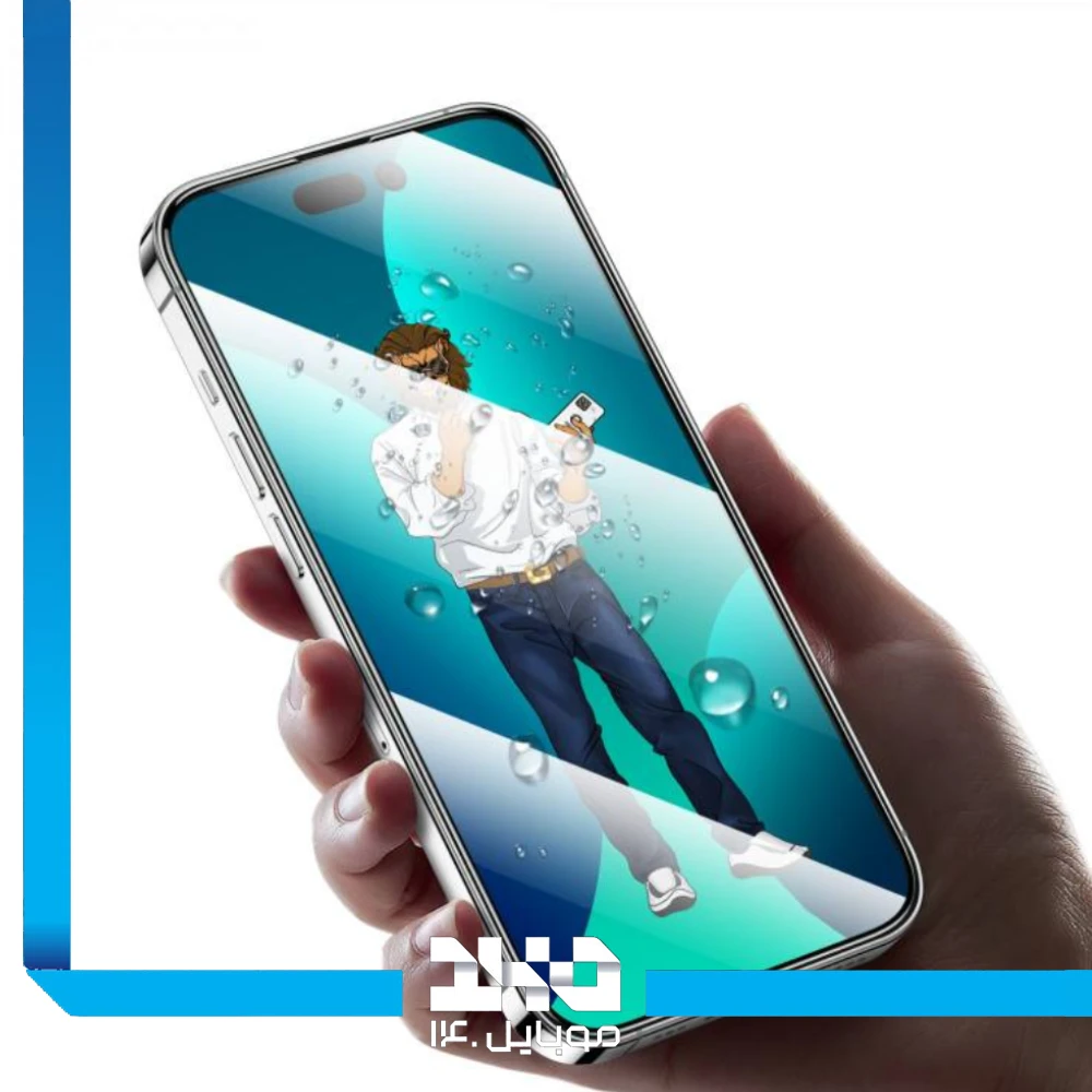 گلس تمام صفحه شفاف گوشی آیفون 14 پرو مکس گرین لاین مدل 9H Steve