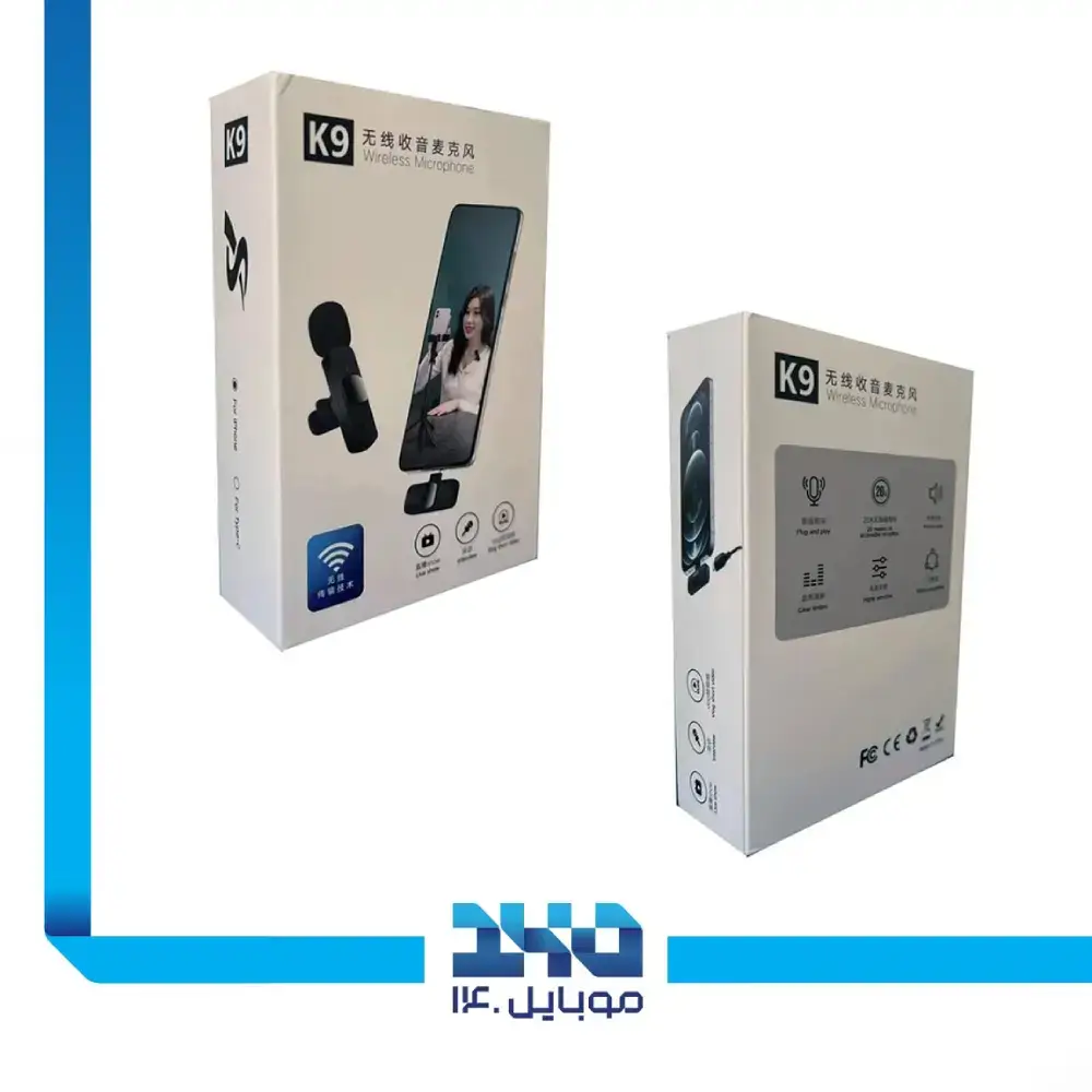 میکروفون بی سیم و یقه‌ای مدل K9 Type-C