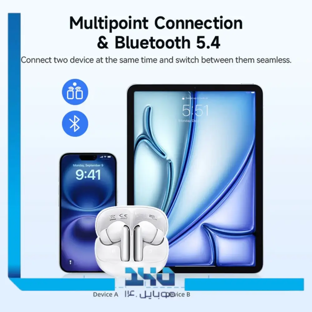 هدفون بلوتوثی کیو سی وای مدل Melobuds N50