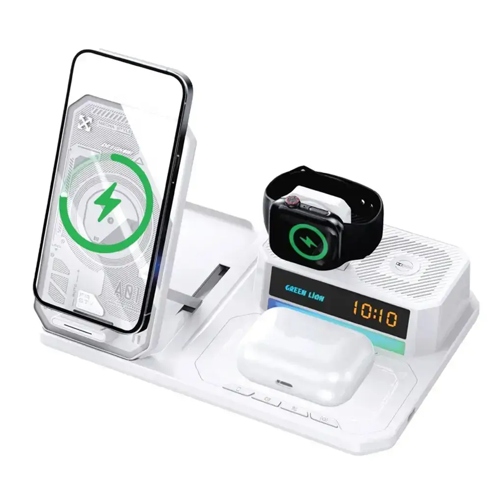 شارژر وایرلس و اسپیکر 6 در 1 گرین لاین مدل Multifunctional Wireless Charger