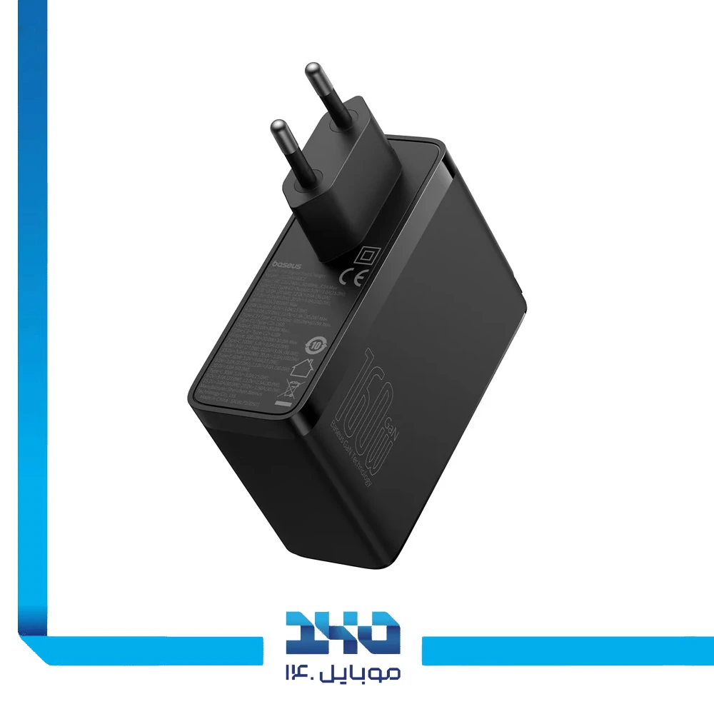 شارژر دیواری 160 وات بیسوس مدل GaN5 Pro Digital