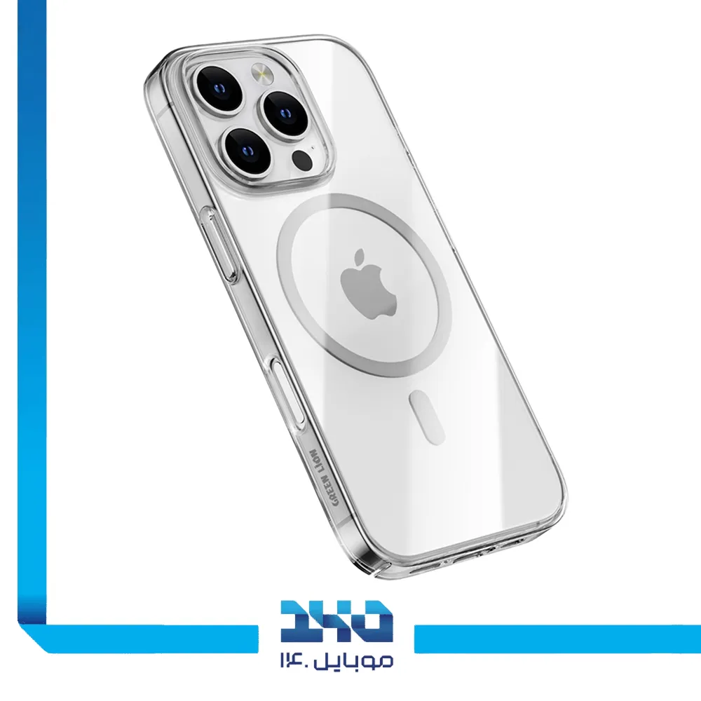 قاب گوشی آیفون 16 پرو مکس مدل Green Lion MagSafe Crystal فوق شفاف