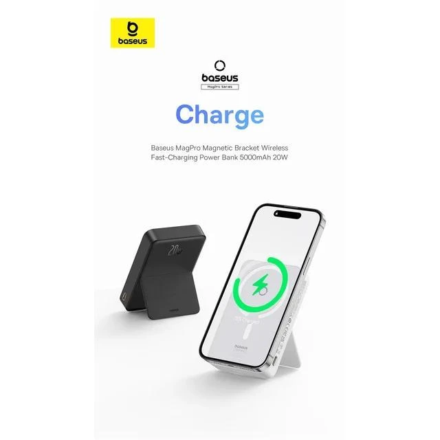 هولدر موبایل و پاوربانک بیسوس 5000 mAh مدل MagPro Magnetic Bracket 20w