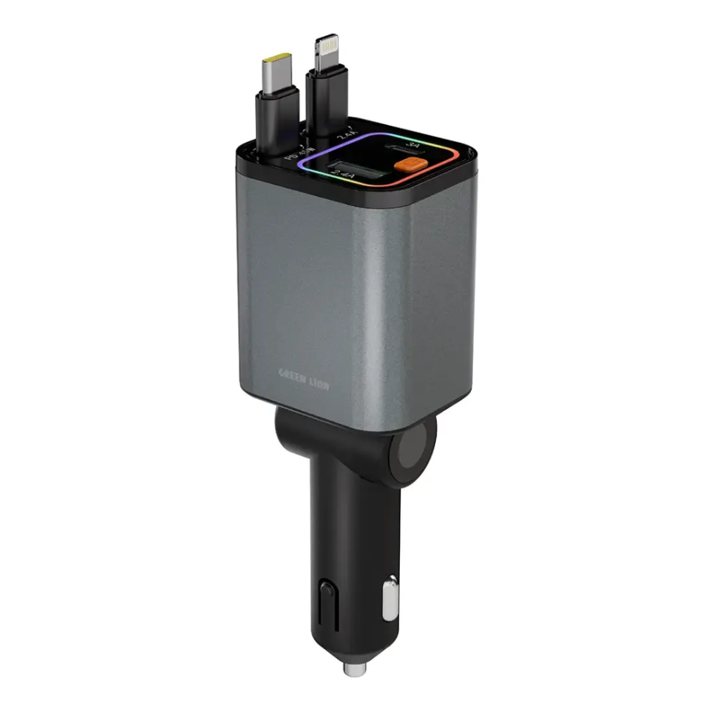 شارژر فندکی 65 وات جمع شونده گرین لاین مدل GNRTCC65WGY