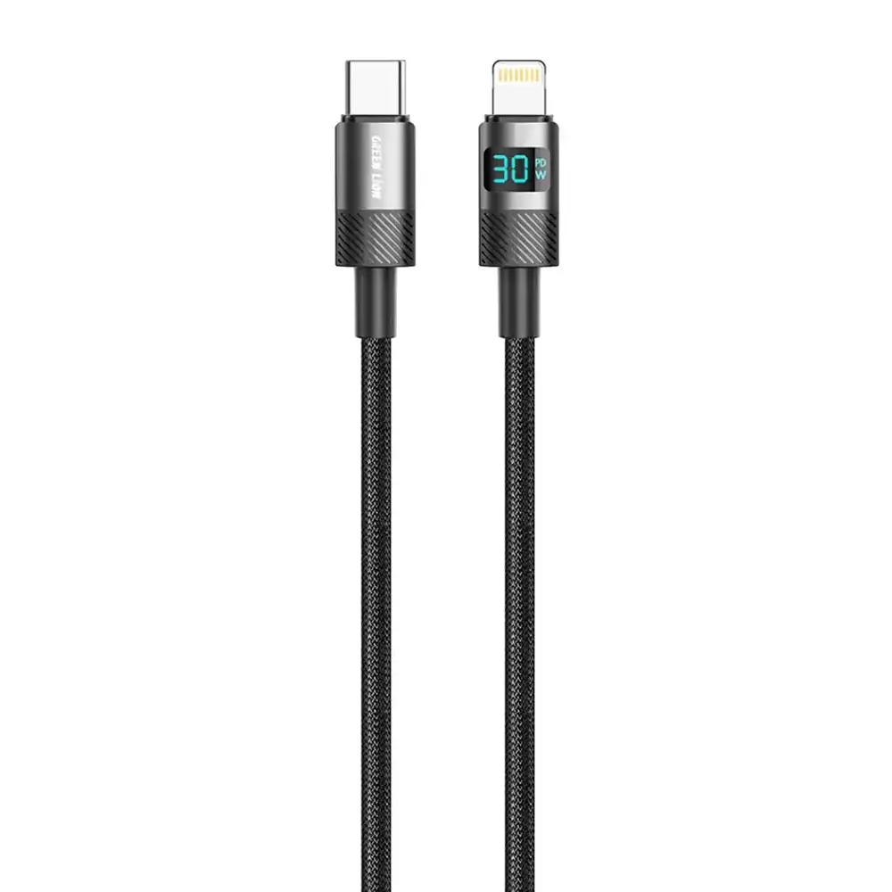 کابل تبدیل USB-C به لایتنینگ گرین لاین مدل (LED Display)