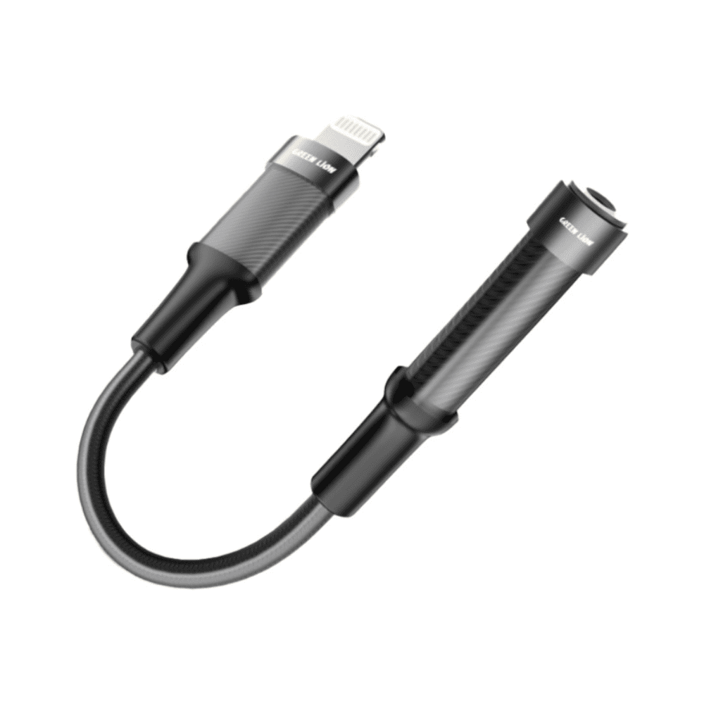 مبدل لایتنینگ به جک 3.5 میلی متری گرین لاین مدل Earphone Adapter (12cm) Lightning To 3.5 Audio jack