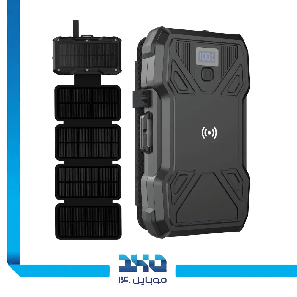 پاوربانک خورشیدی گرین لاین مدل Solar 5 Panel ظرفیت 20000 میلی آمپر