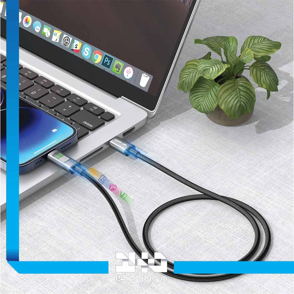 کابل USB-C به لایتنینگ گرین لاین LED Braided