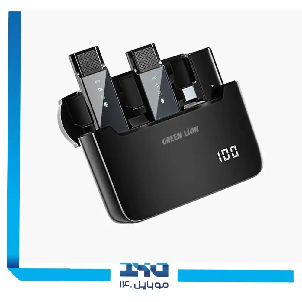 میکروفون بی‌سیم گرین لاین مدل DIGITAL DISPLAY GN2IN1 (تایپ سی) | 2 به 1