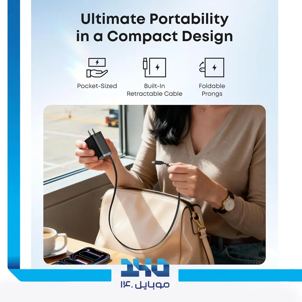 شارژر دیورای 35 وات انکر مدل (A2658) با کابل تایپ سی