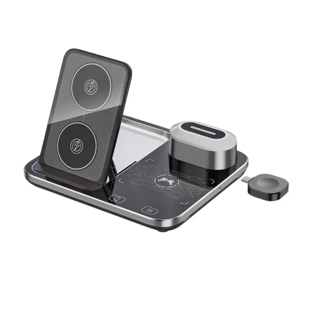 شارژر بی‌سیم گرین لاین مدل 4in 1 Wireless Charging Station2 GN4IN1RGBWCBK