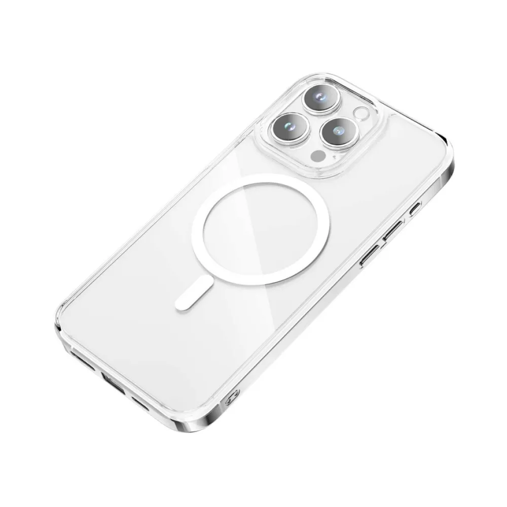 قاب گوشی آیفون 15 پرو مکس مدل Green Lion MagSafe Crystal Clear Case فوق شفاف