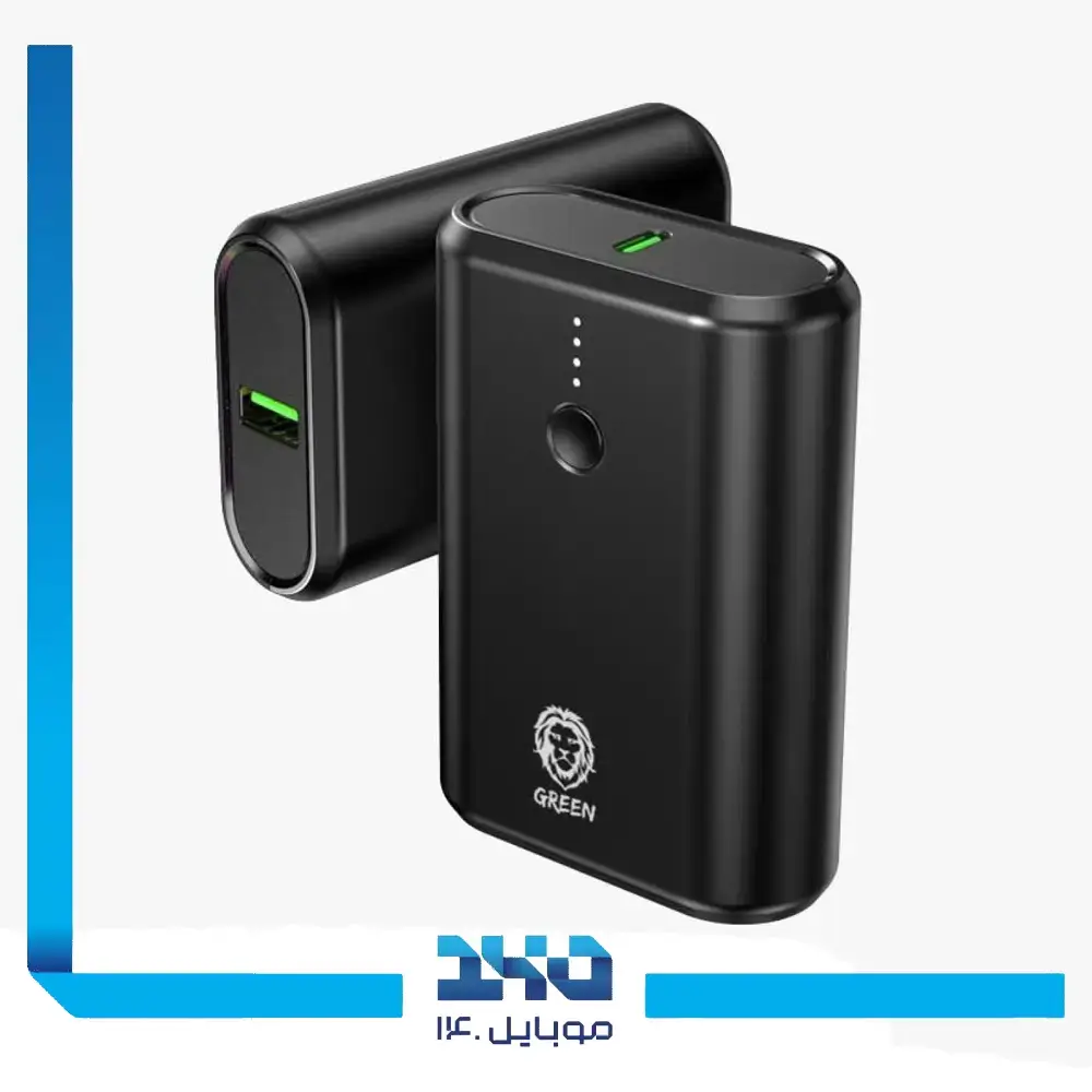 پاوربانک گرین لاین مدل GNPB10KBK ظرفیت 10000 میلی‌آمپر