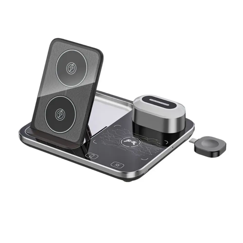 شارژر بی‌سیم گرین لاین مدل 4in 1 Wireless Charging Station2 GN4IN1RGBWCBK