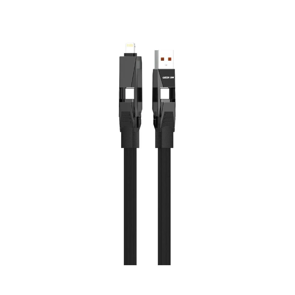 کابل فست شارژ 4 در 1 گرین لاین توان 240 وات طول 1.2 متر