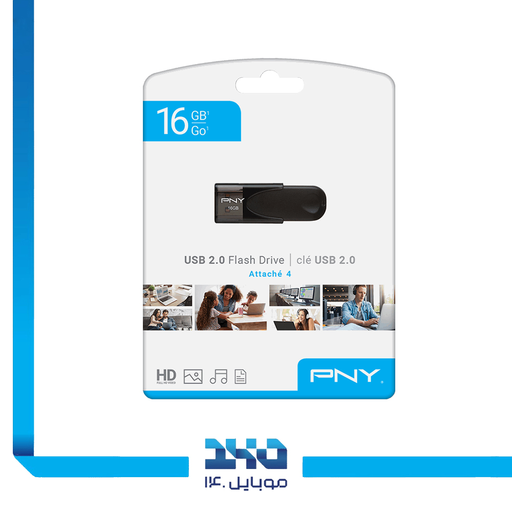 فلش مموری پی ان وای مدل Attache 4 ظرفیت 16 گیگابایت با رابط USB 2.0