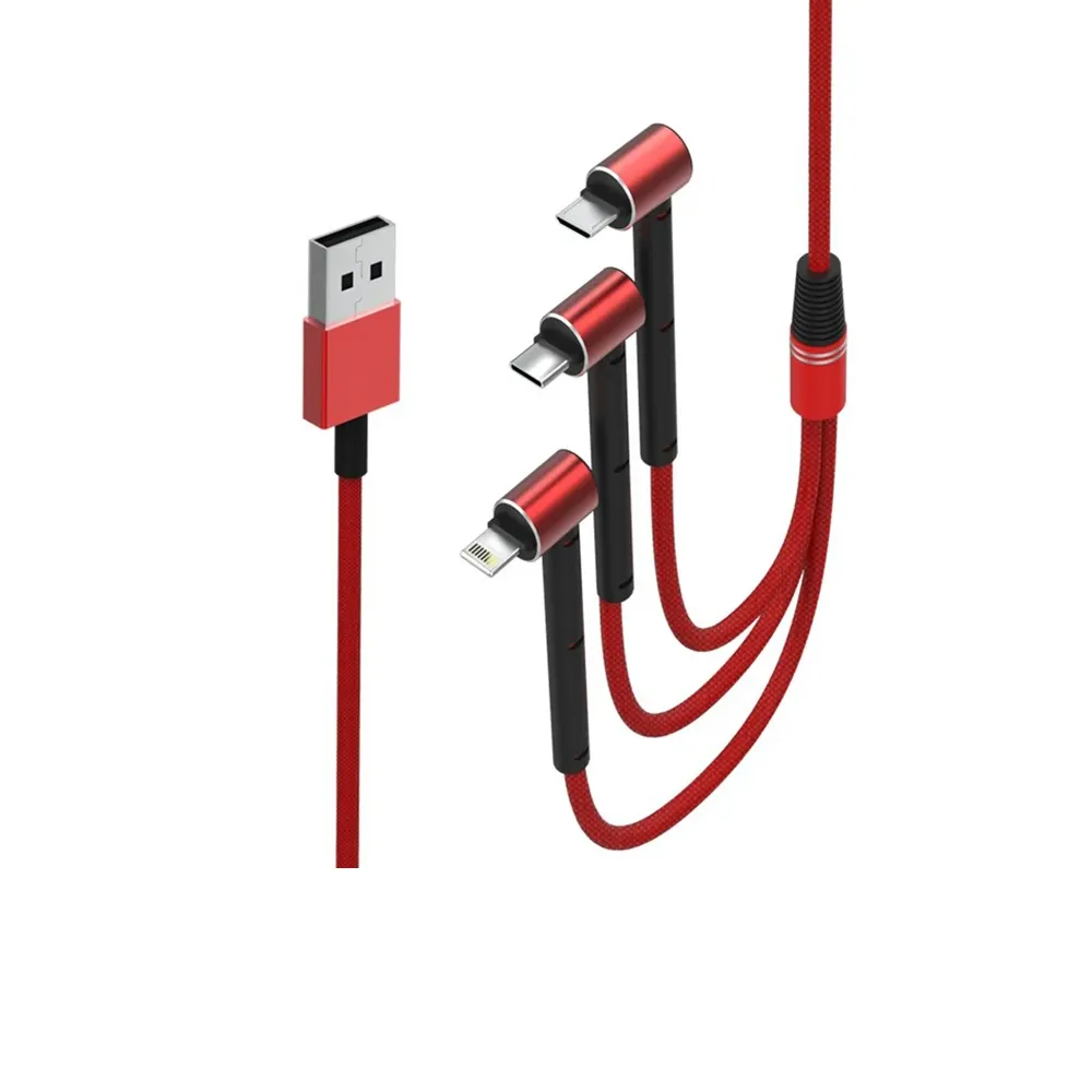 کابل تبدیل USB به MicroUSB/Lightning/USB-C تسکو مدل TC A100 طول 1.2 متر