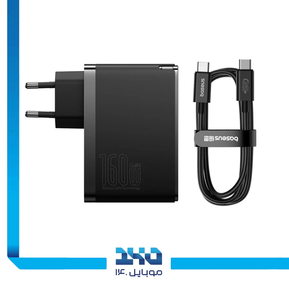 شارژر دیواری 160 وات بیسوس مدل GaN5 Pro Digital