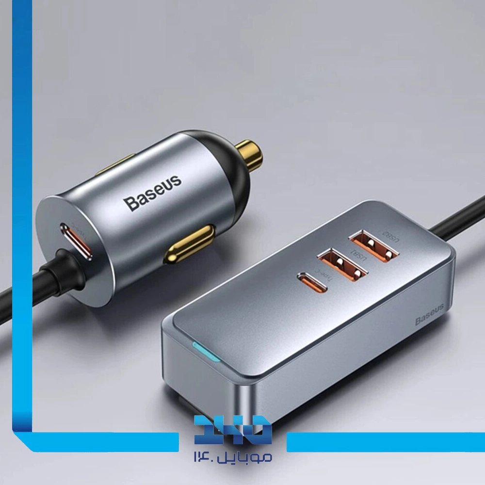 شارژر فندکی 120 وات بیسوس مدل Share Together (CCBT-B0G)