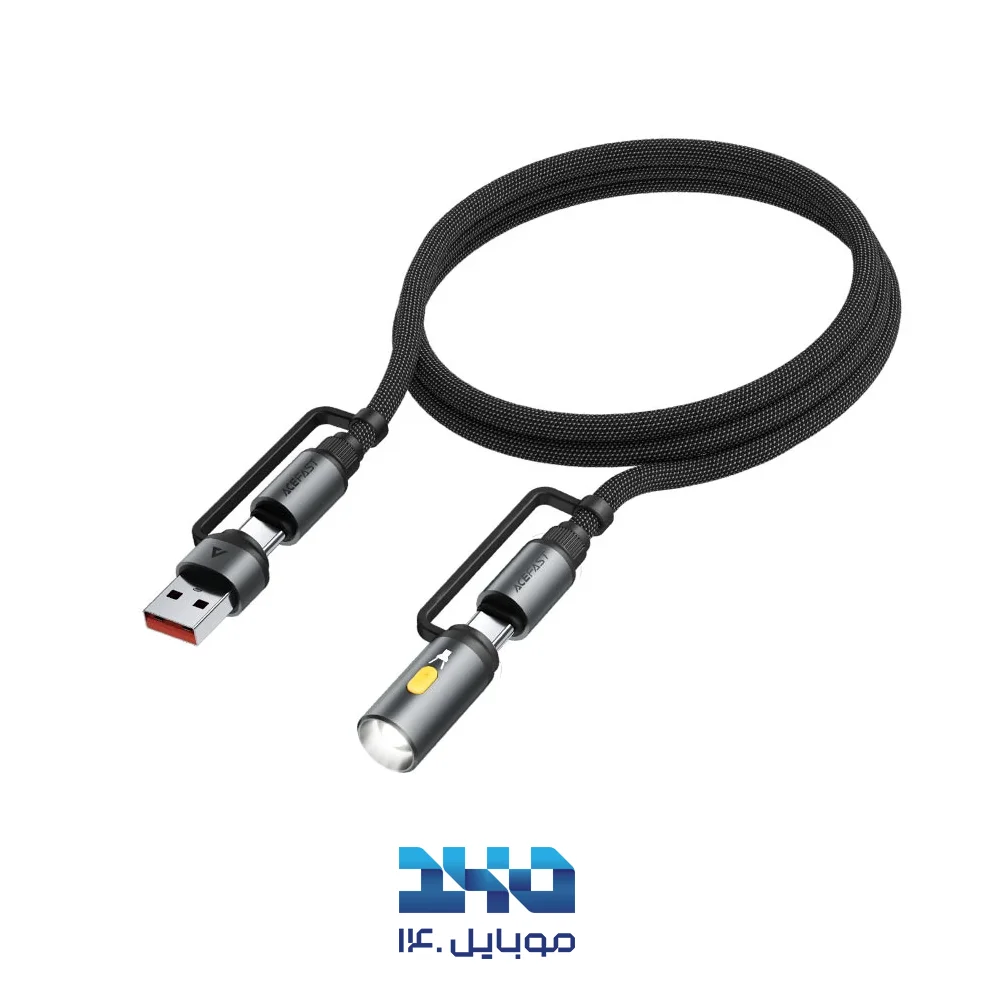 کابل Type-C به Type-C چندکاره ایس فست مدل J5 Acewire Pro طول 1.2 متر