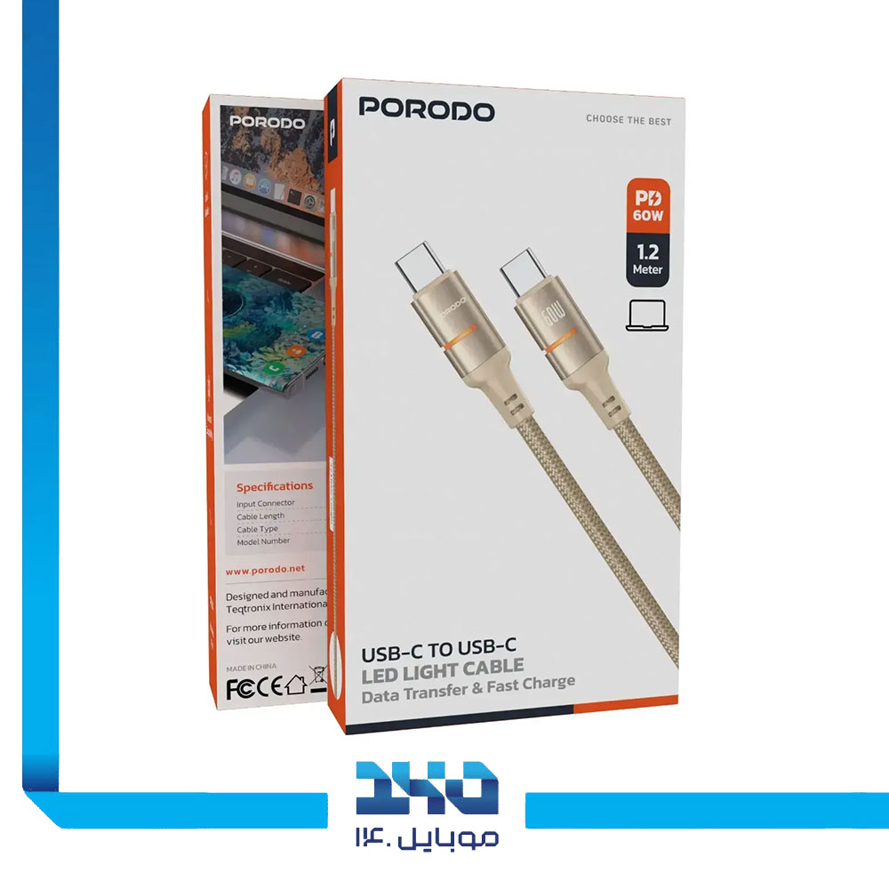 کابل دو سر تایپ سی پرودو مدل PDCBL0028